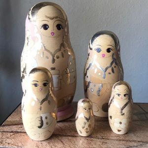 Nesting Dolls 1993 Hand Carved/Painted Signed Wood